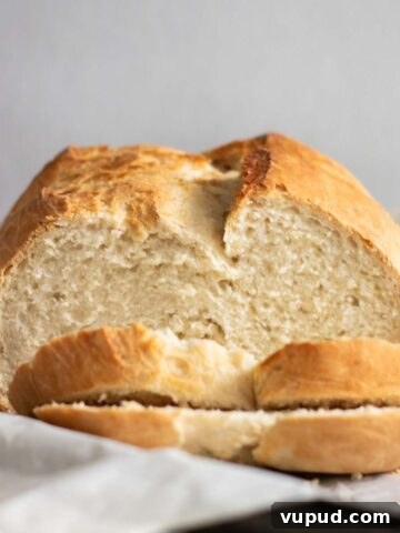 Beer bread, sliced.