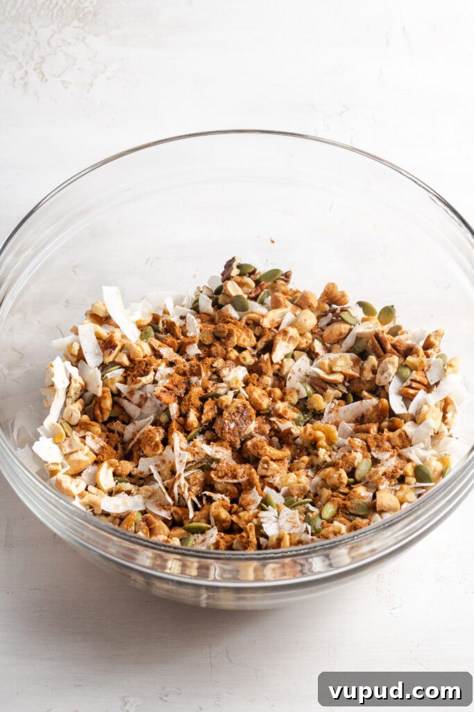 Grain-Free Homemade Granola Recipe for Crunchy, Low-Carb Mornings 9 dry grain free granola mixture.