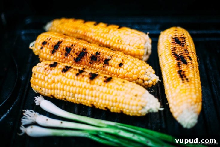 Smoky Grilled Corn Salsa Recipe for Summer Parties 3 fresh corn on the grill