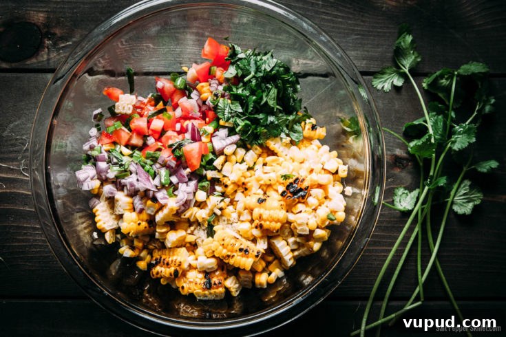 Smoky Grilled Corn Salsa Recipe for Summer Parties 4 Fresh grilled Corn Salsa in a bowl