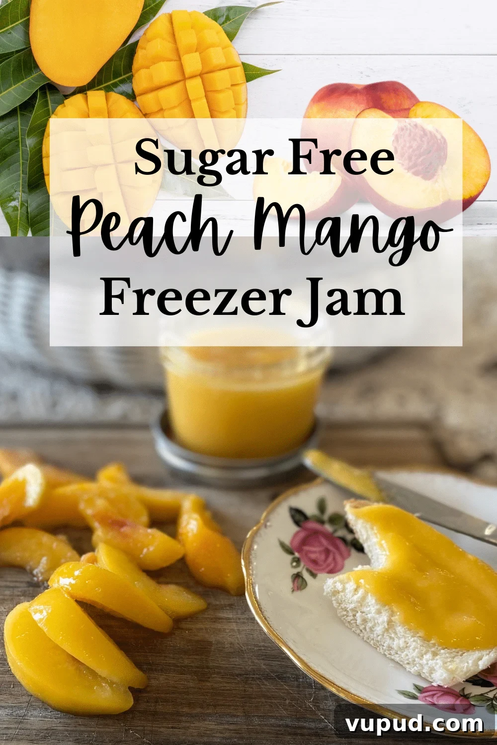 peaches sliced on cutting board and jam on bread