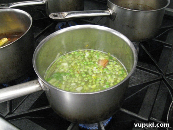 Day 11: Veal Blanquette and Poached Pear Tart Recipe 6 split pea soup