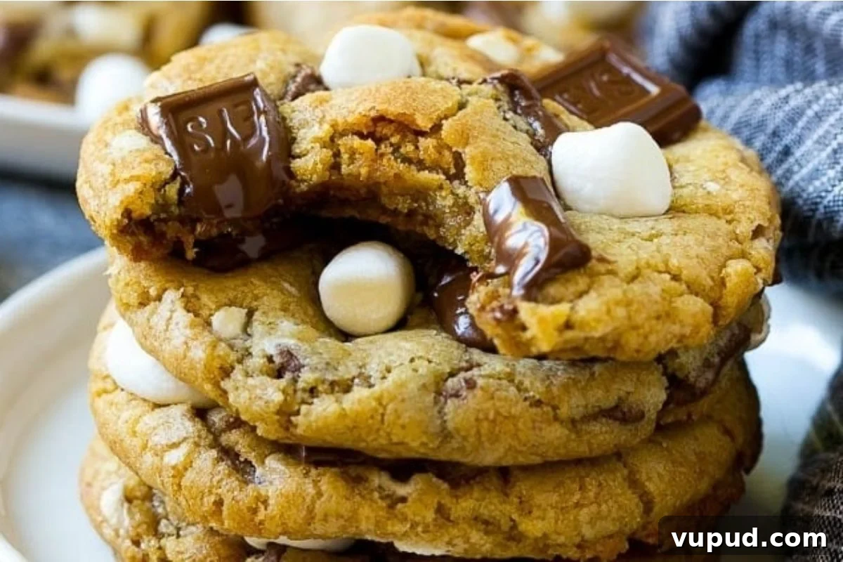 24 Irresistible S'mores Recipes to Enjoy All Year Long 16 Stack of chocolate chip cookies with melting chocolate and marshmallows, perfected from a go-to cookie recipe.