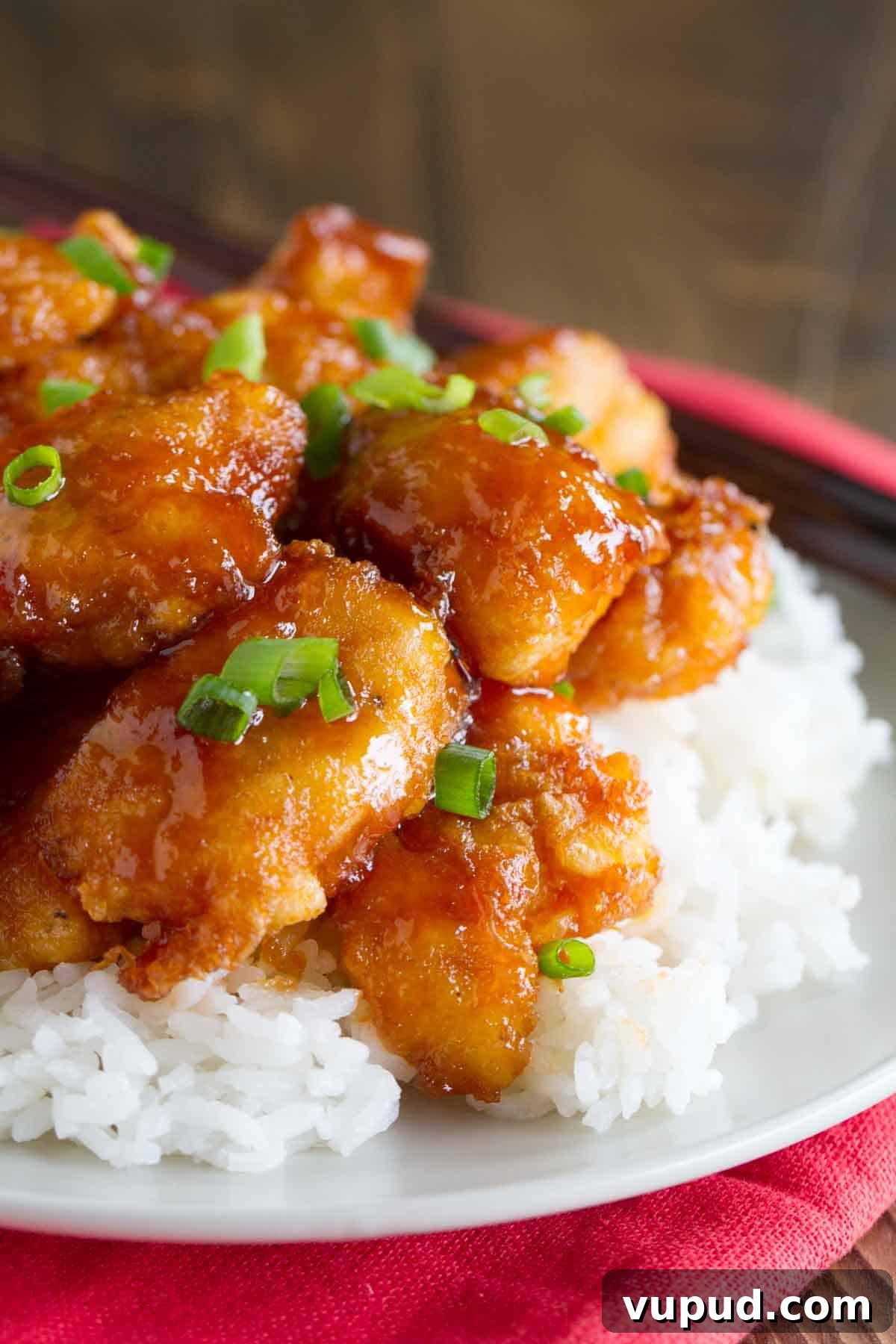 Sweet and Sour Chicken Sweet and sour chicken on top of rice