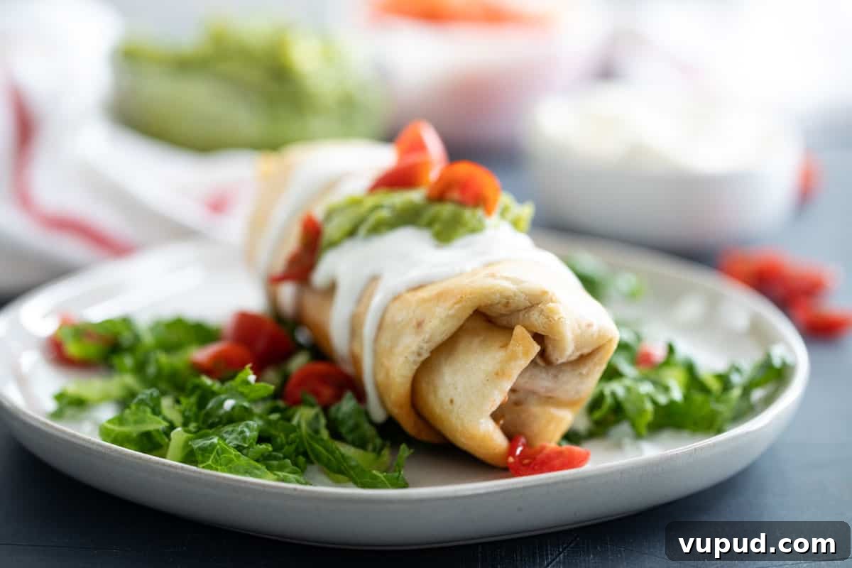 Chicken Chimichanga Recipe chimichanga on a plate