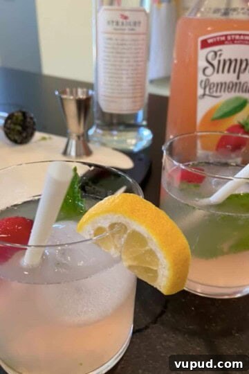 cocktail glass full of strawberry lemonade vodka