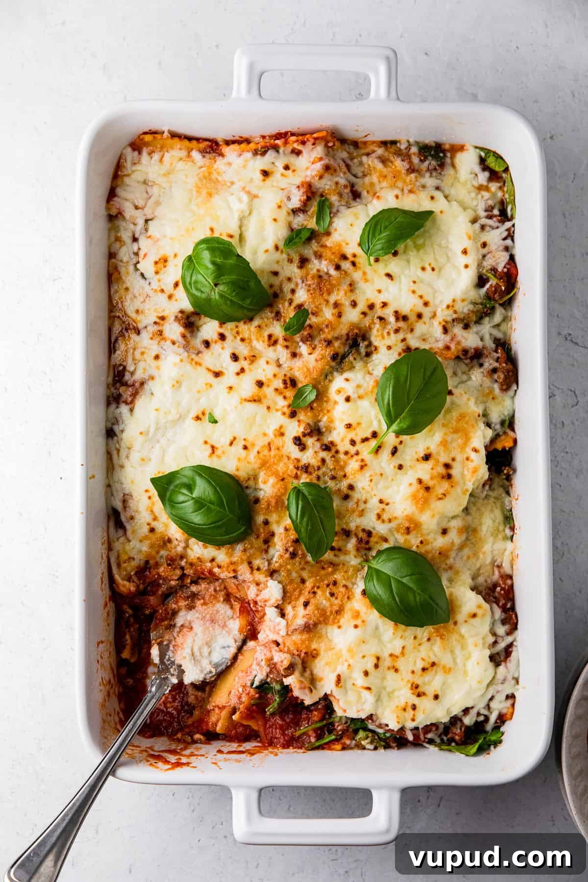 Spinach and Ricotta Ravioli Recipe: Homemade Pasta with Creamy Filling 2 spinach ricotta ravioli dish with baked ravioli and basil leaves