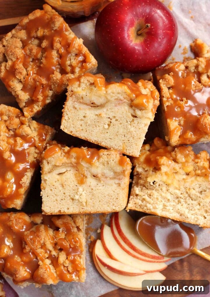 Brown Butter Caramel Apple Crumb Cake Recipe 11 caramel apple crumb cake slice cross section
