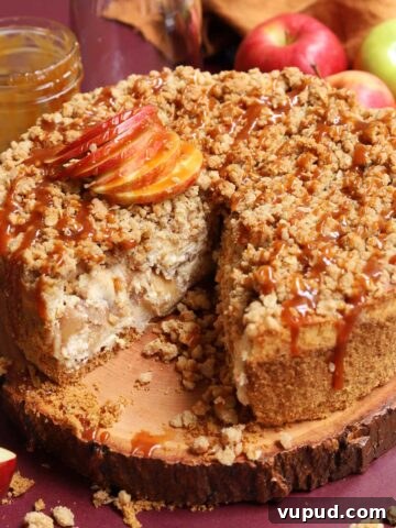 caramel apple crumble cheesecake