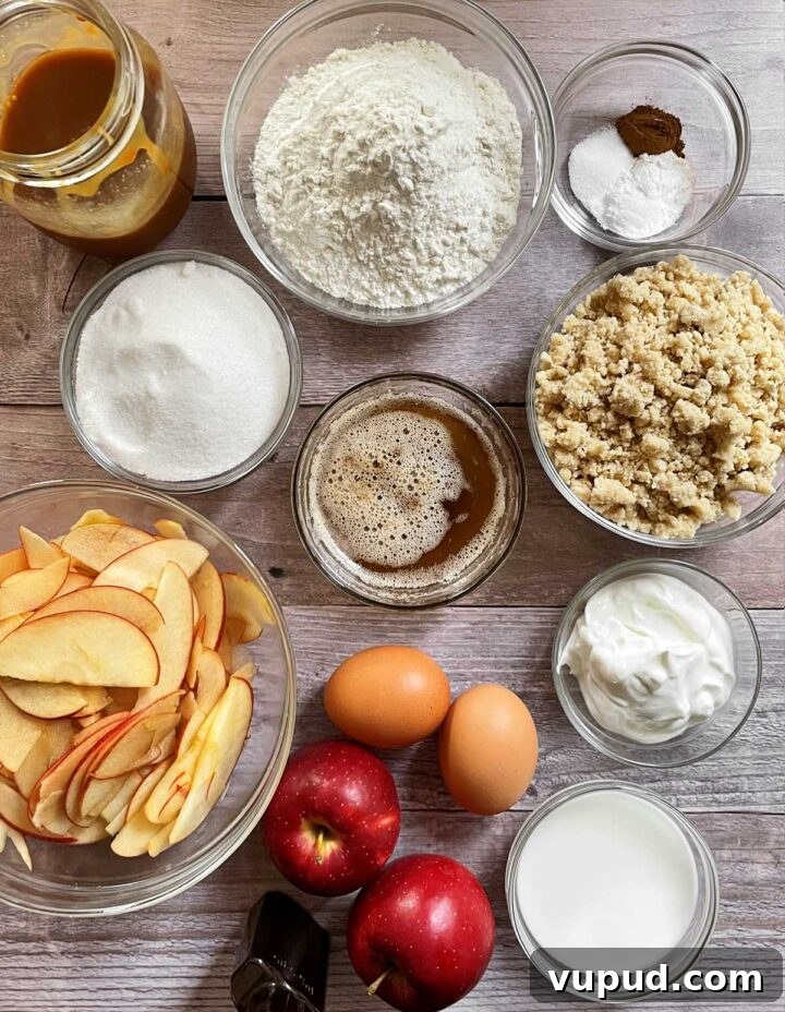 Brown Butter Caramel Apple Crumb Cake Recipe 5 caramel apple crumb cake ingredients
