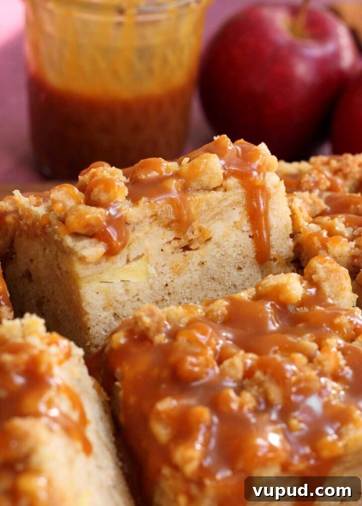 Brown Butter Caramel Apple Crumb Cake Recipe 8 caramel apple crumb cake with salted caramel drip