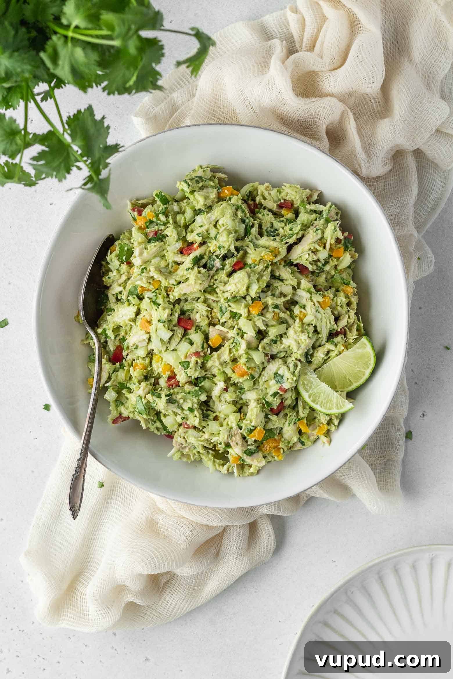 Reina Pepiada Arepa: Venezuelan Chicken & Avocado Recipe 5 A bowl of chicken and avocado salad