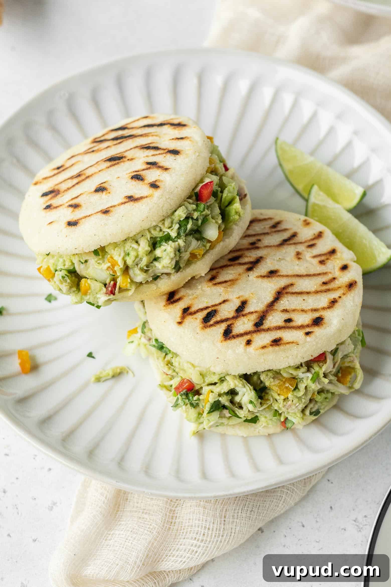 Reina Pepiada Arepa: Venezuelan Chicken & Avocado Recipe 10 Arepa venezuelan on a plate