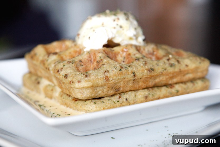 Savory Paleo Waffles with Poached Eggs and Hollandaise Sauce