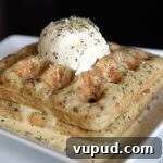 Savory Paleo Waffles with Poached Eggs and Hollandaise Sauce