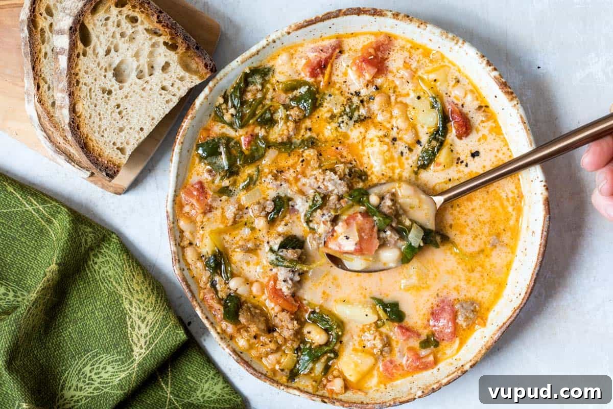 20 Comforting Soup Recipes to Warm Your Soul 6 Tuscan White Bean Sausage and Kale Soup