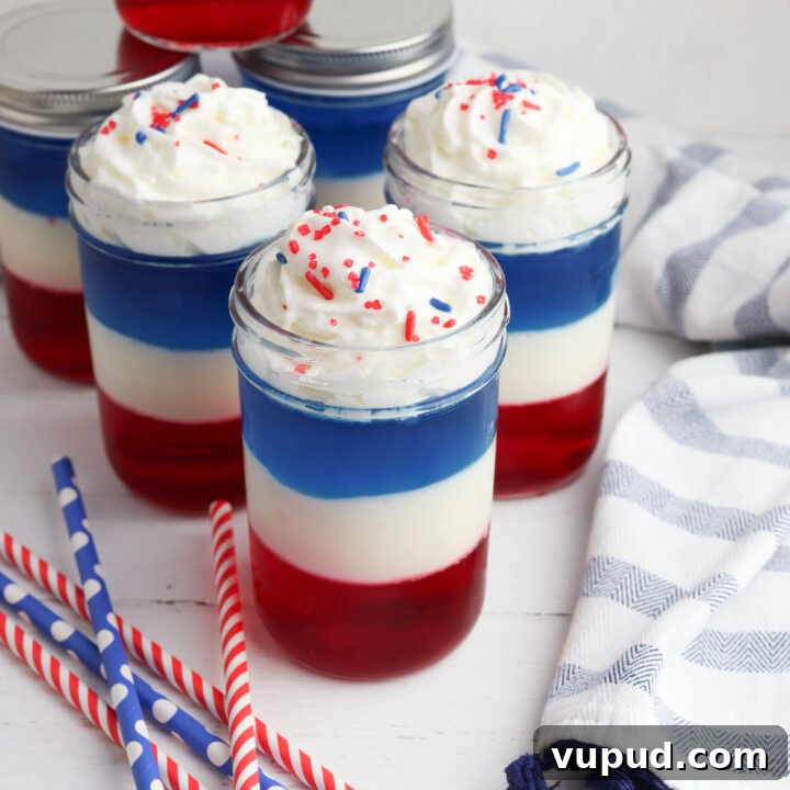 Red White & Blue Jello Parfaits