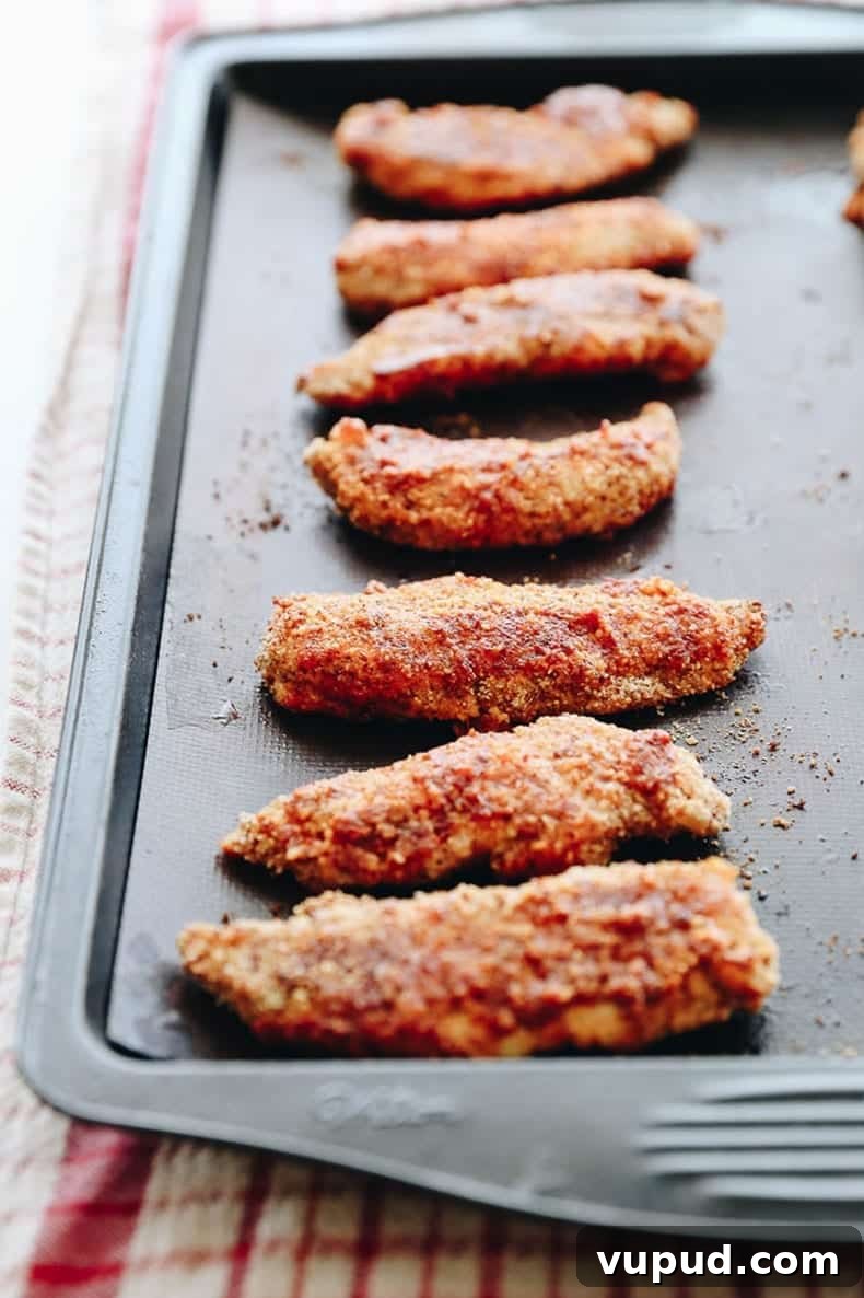 Crispy Oven-Baked Buffalo Chicken Tenders You’ll Love 3 Baked Buffalo Chicken Tenders made from all-natural ingredients like almond meal, organic chicken and ghee!