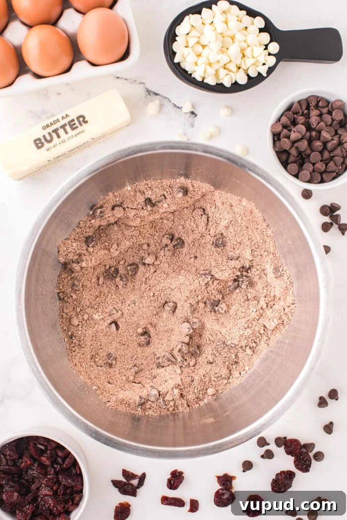 cookie dough mix in bowl