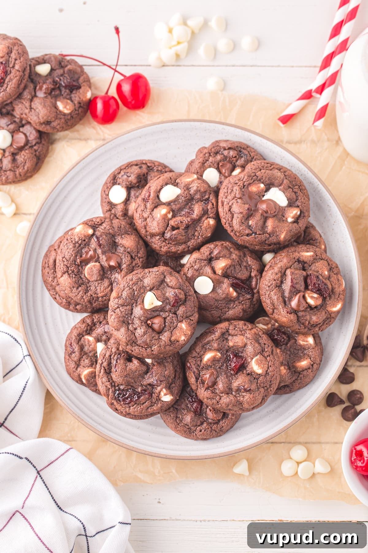 black forest cookies on white plate