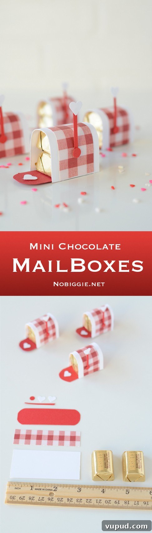 Mini Chocolate Mailbox Gift Ideas for Parties and Holidays 5 mini chocolate mailboxes | a Valentine's Day treat | Video on NoBiggie.net