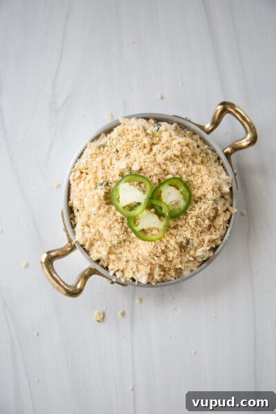 10-Minute Crab Dip with Crispy Tortilla Crust 14 baked crab dip in a skillet pre oven
