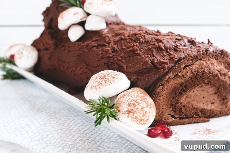 30+ Holiday Dessert Recipes from Around the World for Festive Tables 2 Bûche de Noël Cake (French Yule Log Cake)