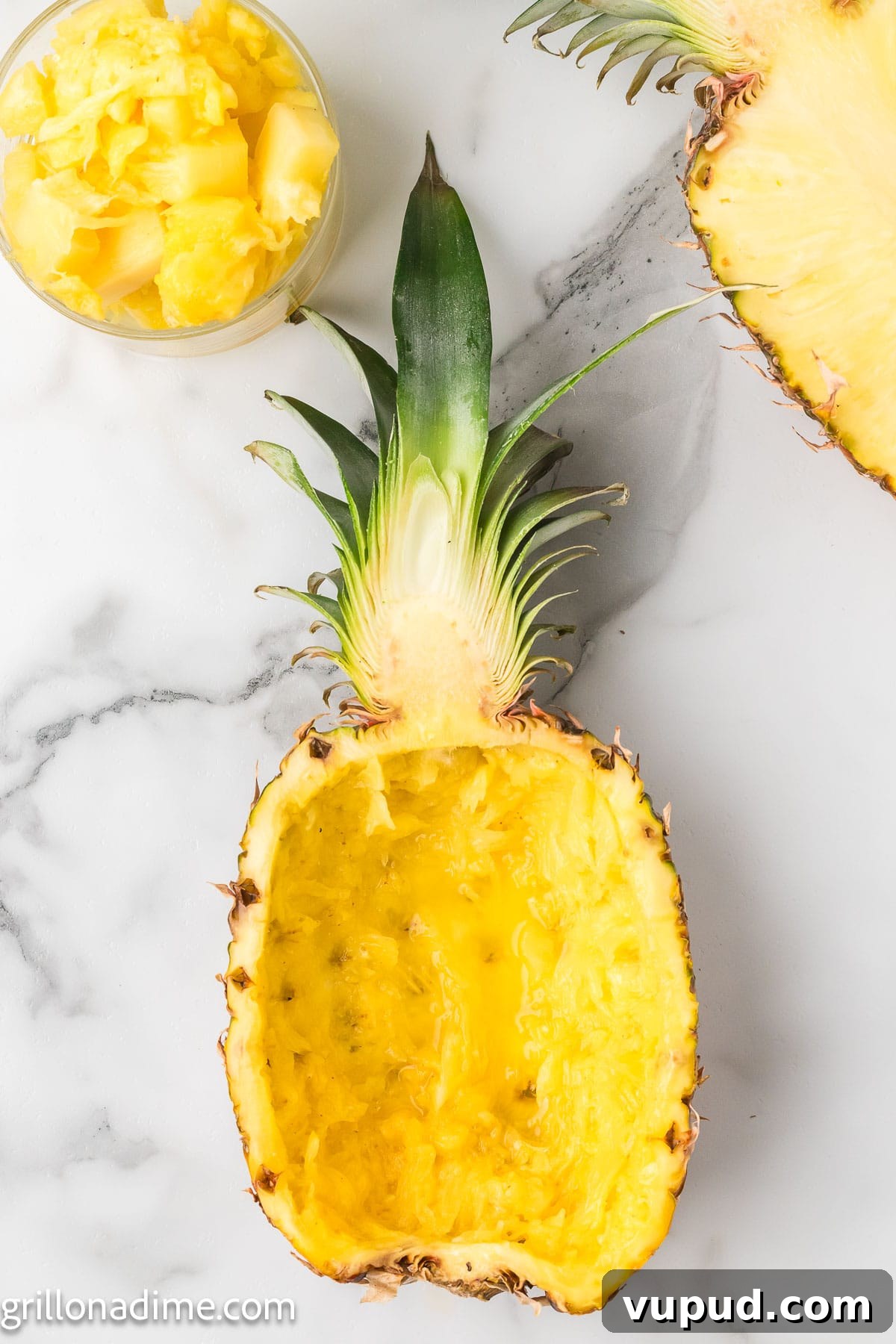 Crispy Pineapple Chicken on the Blackstone Grill: Sweet & Savory Recipe 4 Half pineapple hollow