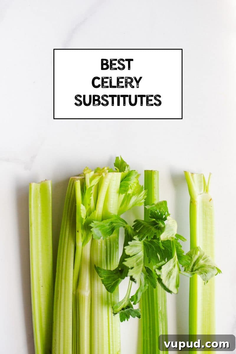 Top Celery Substitutes: 10 Flavorful Alternatives for Cooking 2 Fresh celery on a marble surface.