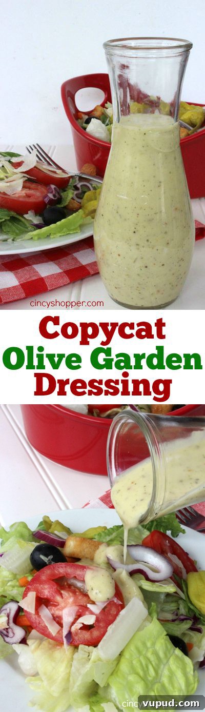 Olive Garden Salad Dressing Recipe: Homemade Copycat Version 8 CopyCat Olive Garden Dressing. Perfect dressing so you can enjoy Olive Garden at home. One of my favorite dressings.