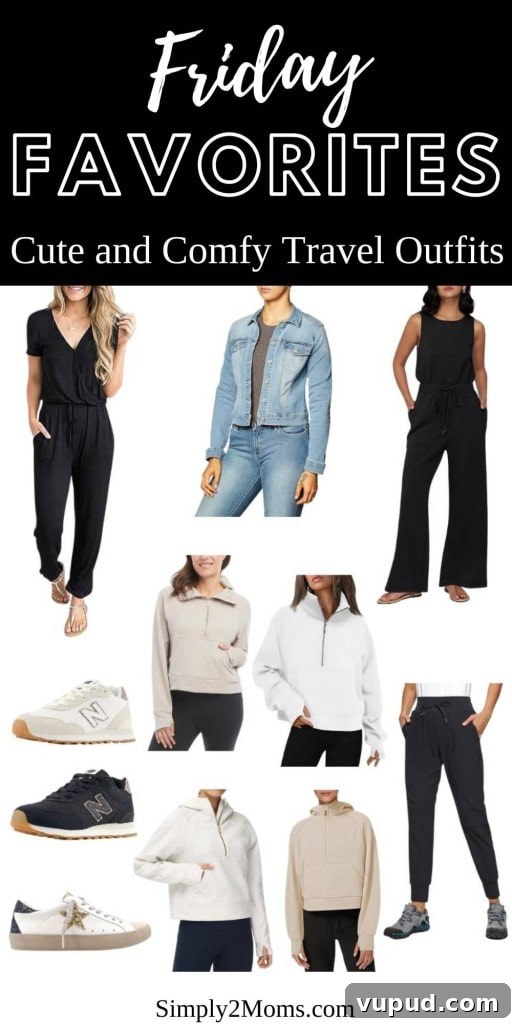 Pinterest graphic with collage of travel outfits