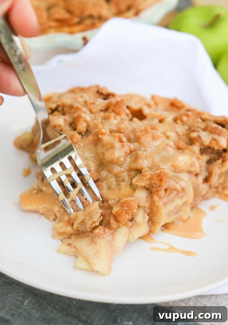 Caramel-Streusel Dutch Apple Pie Recipe 7 Caramel Dutch Apple Pie with a fork