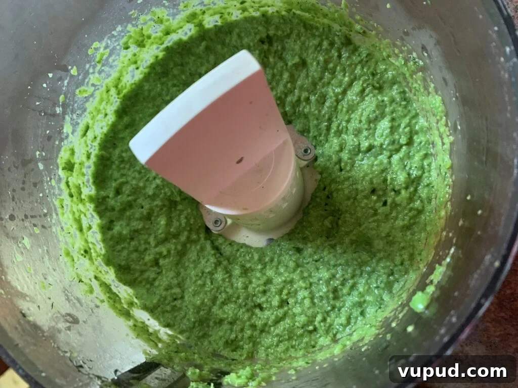 Creamy Pea Bruschetta with Lemon and Mint 5 Blended peas in a food processor