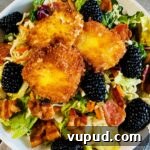 Crispy Fried Goat Cheese and Blackberry Salad with Honey Vinaigrette 16 Crispy Goat Cheese and Blackberry Salad