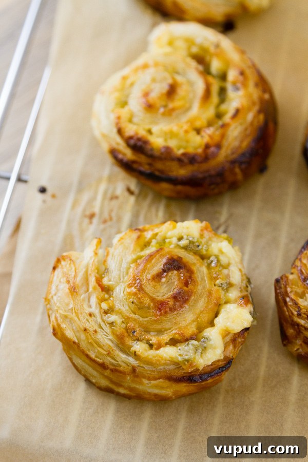Pinwheels cooling on a wire rack