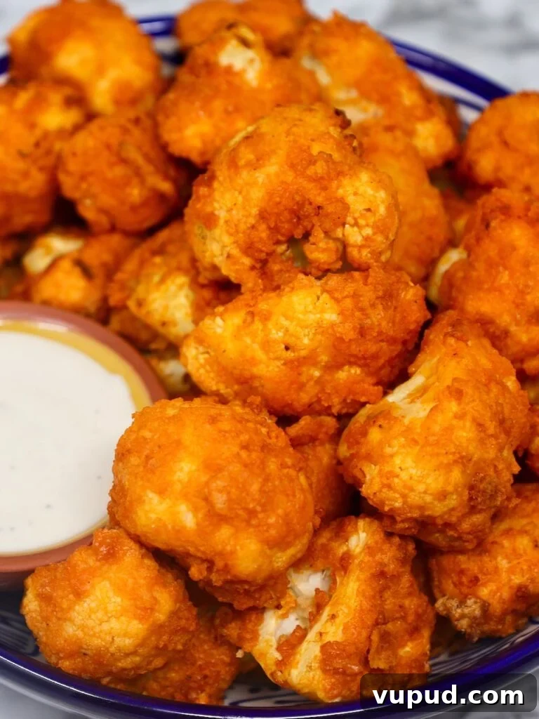 Crispy Buffalo Cauliflower in the Air Fryer: Tangy & Spicy Bites 4 air fryer buffalo cauliflower