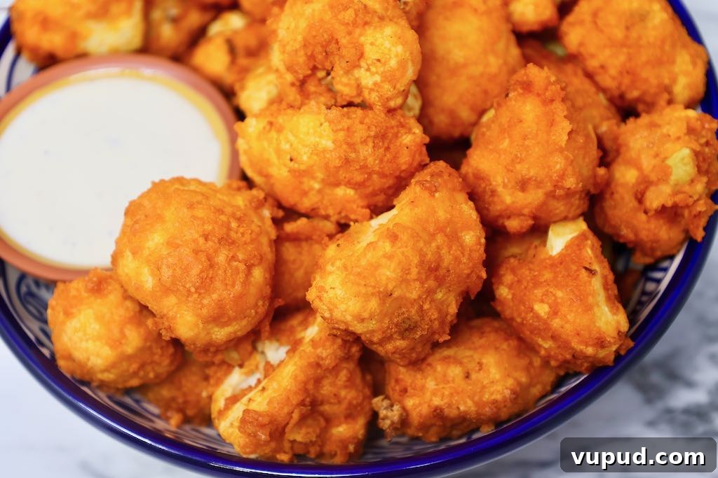 Crispy Buffalo Cauliflower in the Air Fryer: Tangy & Spicy Bites 8 cauliflower buffalo wings air fryer