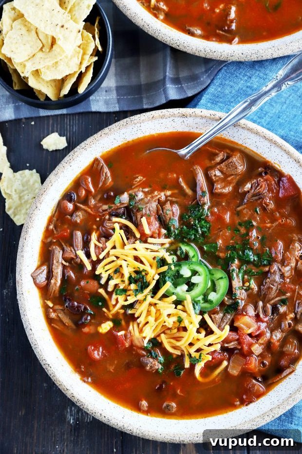 Instant Pot Carne Asada Chili Recipe for Bold Flavor 8 Overhead photo of carne asada chili
