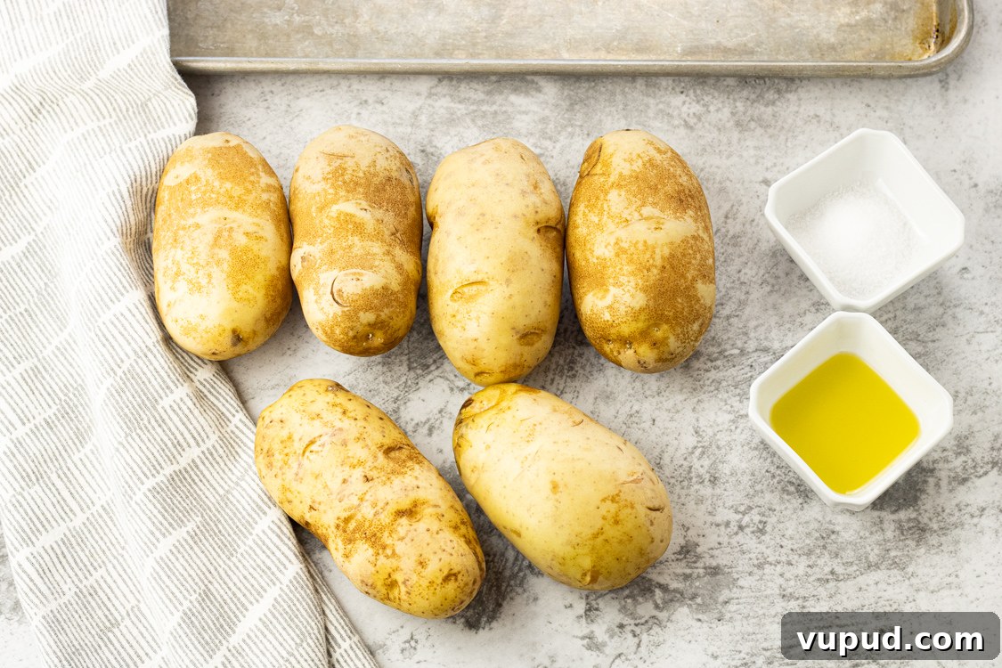 Crispy Oven-Roasted Potatoes with Garlic and Herbs 3 6 potatoes with olive oil and sea salt