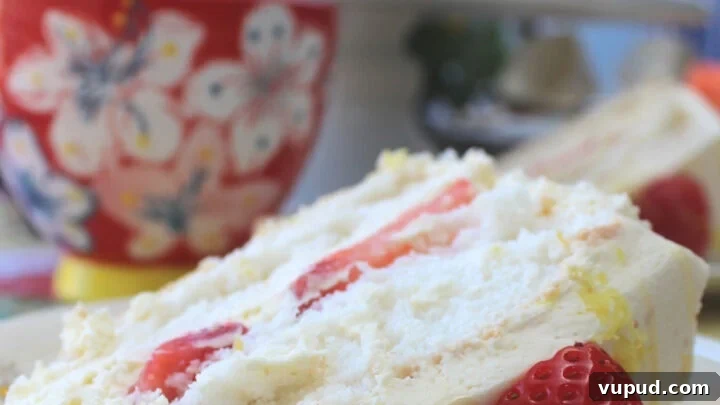 Strawberry and Lemon Angel Food Cake