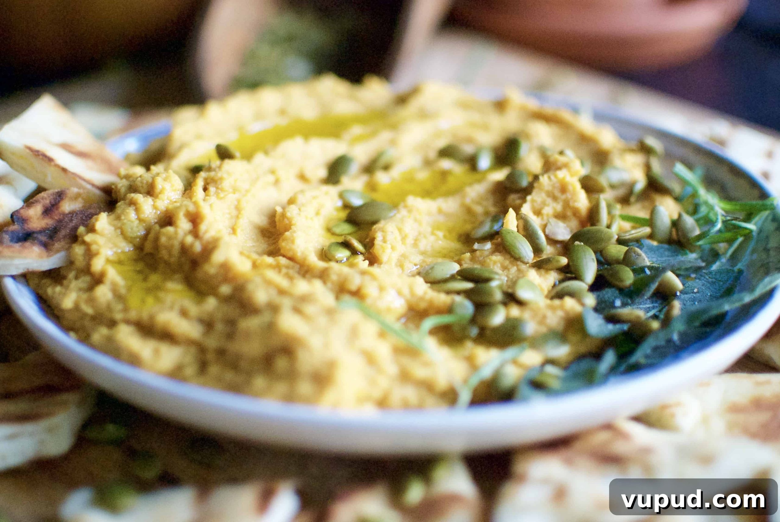 Pumpkin Hummus with Rosemary and Roasted Garlic Recipe 8 pumpkin hummus with rosemary & roasted garlic
