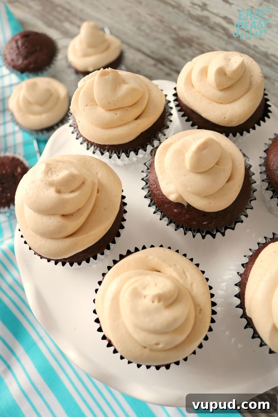 Lick-the-Bowl Peanut Butter Frosting Recipe for Cake & Cookies 3 This delectable cream cheese peanut butter frosting is the perfect addition to take your cupcakes to the next level.