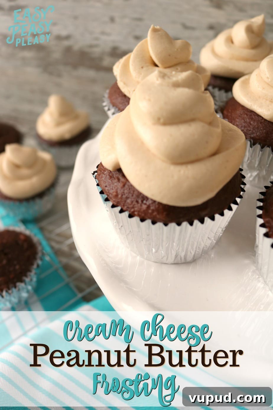 Lick-the-Bowl Peanut Butter Frosting Recipe for Cake & Cookies 6 This Cream Cheese Peanut Butter Frosting is only 4 ingredients and will take your cupcakes or boxed cake mix to the next level.