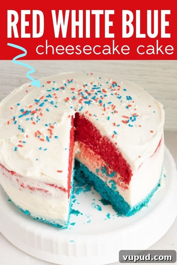 red white blue cake