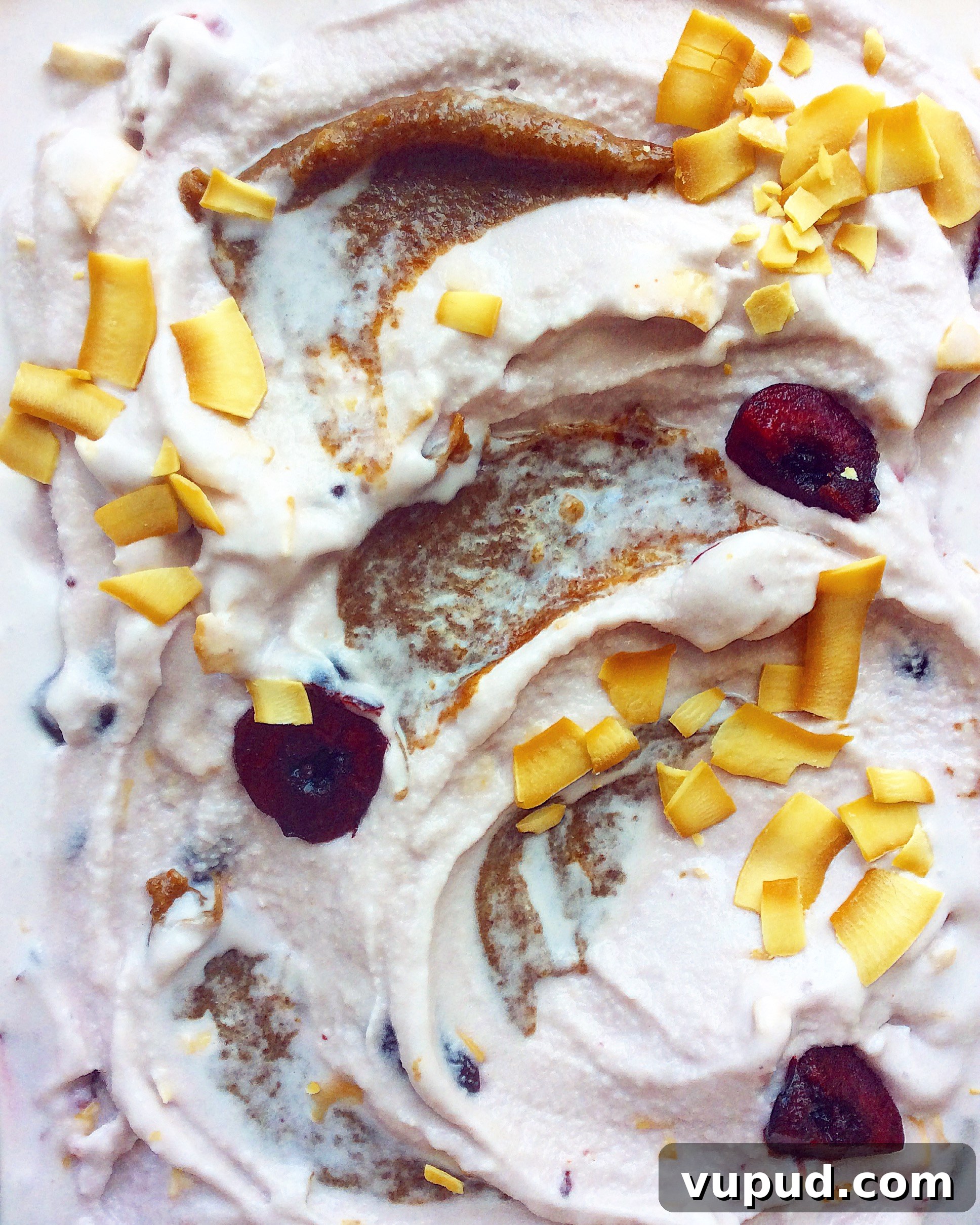Cherry, Coconut & Almond Butter Caramel Ice Cream