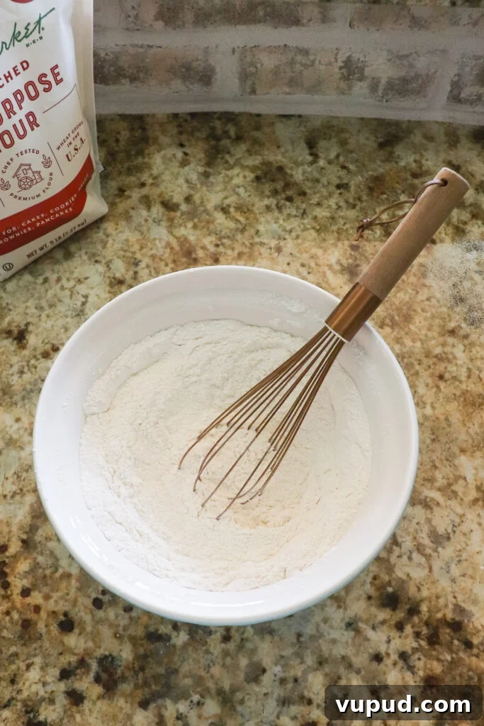 1886 Chocolate Buttermilk Cake Recipe: Vintage Southern Chocolate Cake 7 dry ingredients with whisk in mixing bowl