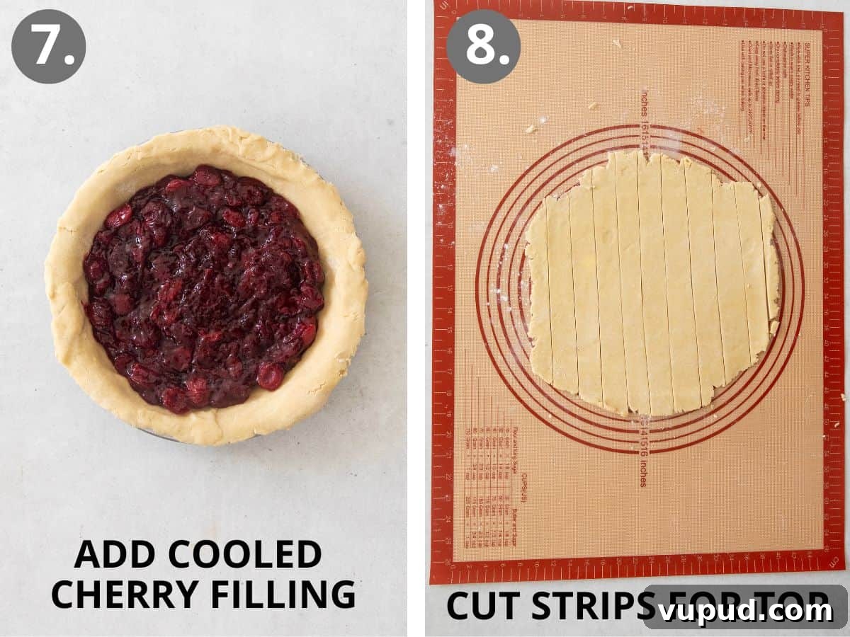 Gluten-Free Cherry Pie Recipe with Flaky Homemade Crust 9 steps 7 and 8 add the filling and cut strips for the top.