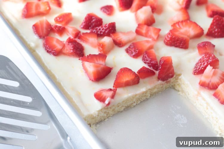 pan of sugar cookie bars with one missing