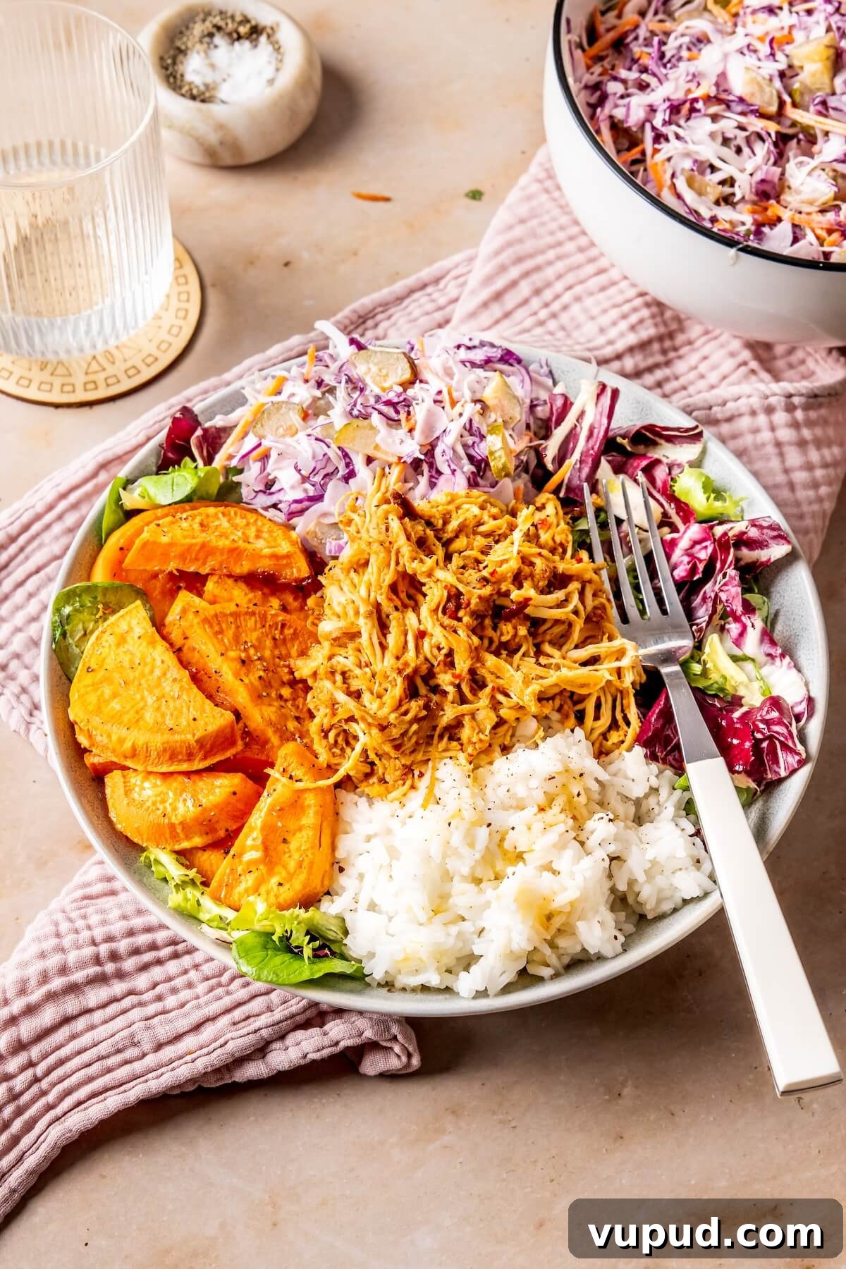 Slow Cooker Hot Honey Chicken Bowls with Rice and Veggies 3 Crockpot Hot Honey Chicken Bowls - Olivia Adriance