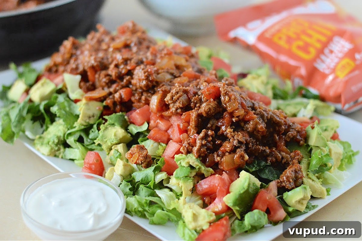 Low-Carb Ground Beef Chili Salad Recipe for Flavorful Weeknights 4 Low Carb Ground Beef Chili Salad